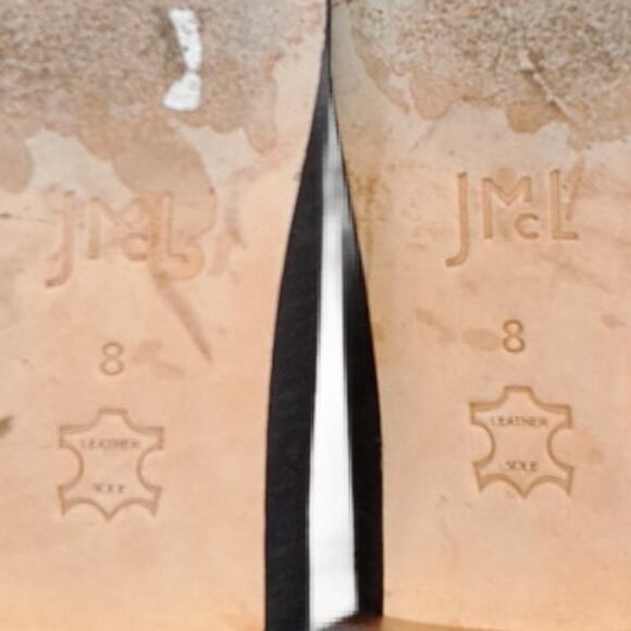 J McLaughlin Cheryl Point Toe Flat Shoes in Black Textile Gold Block Heel Size 8 - Picture 9 of 10